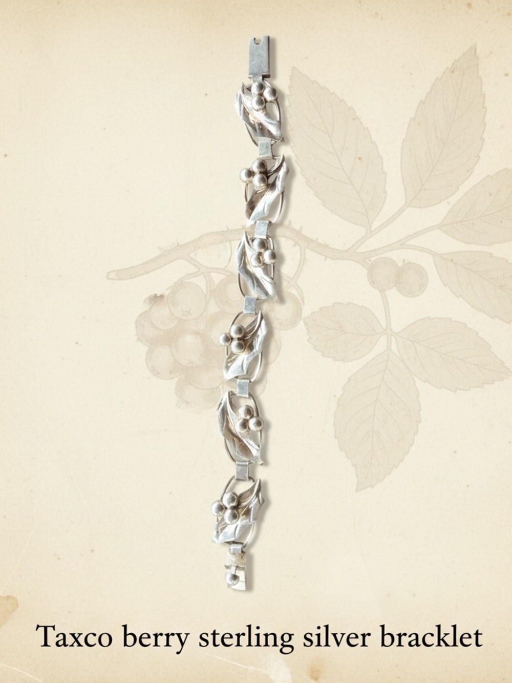 Taxco Sterling Silver Holly Berry Bracelet - Silver stamped - Picture 3 of 5